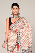 Load image into Gallery viewer, PAHELI JAIPUR Mulmul Cotton Saree for Women with Blouse Piece Hand Block Print