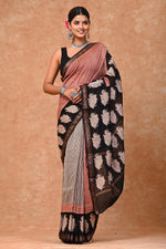 Load image into Gallery viewer, PAHELI JAIPUR Maheshwari Silk Saree for Women with Blouse Piece Hand Block Print