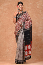 Load image into Gallery viewer, PAHELI JAIPUR Maheshwari Silk Saree for Women with Blouse Piece Hand Block Print