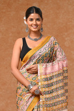 Load image into Gallery viewer, PAHELI JAIPUR Maheshwari Silk Saree for Women with Blouse Piece Hand Block Print