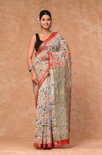 Load image into Gallery viewer, PAHELI JAIPUR Maheshwari Silk Saree for Women with Blouse Piece Hand Block Print