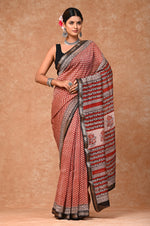Load image into Gallery viewer, PAHELI JAIPUR Maheshwari Silk Saree for Women with Blouse Piece Hand Block Print