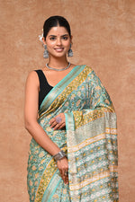 Load image into Gallery viewer, PAHELI JAIPUR Maheshwari Silk Saree for Women with Blouse Piece Hand Block Print