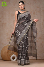 Load image into Gallery viewer, Lovely Grey - Hand Block Print Chanderi Silk Saree - Paheli-Jaipur