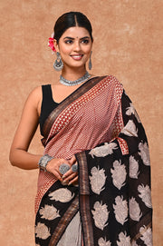 PAHELI JAIPUR Maheshwari Silk Saree for Women with Blouse Piece Hand Block Print