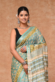 PAHELI JAIPUR Maheshwari Silk Saree for Women with Blouse Piece Hand Block Print