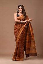Load image into Gallery viewer, PAHELI JAIPUR Maheshwari Silk Saree for Women with Blouse Piece Hand Block Print
