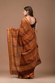 PAHELI JAIPUR Maheshwari Silk Saree for Women with Blouse Piece Hand Block Print