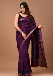 PAHELI JAIPUR Maheshwari Silk Saree for Women with Blouse Piece Hand Block Print