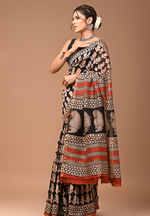 Load image into Gallery viewer, Traditional Bagru - Hand Block Chanderi Silk Saree For Women With Blouse Piece
