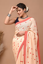 Load image into Gallery viewer, PAHELI JAIPUR Women&#39;s Khadi Cotton Saree For Women With Blouse Piece (LightPink)
