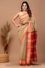 Load image into Gallery viewer, PAHELI JAIPUR Banarasi Cotton Saree for Women with Blouse Piece
