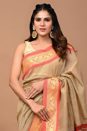 PAHELI JAIPUR Banarasi Cotton Saree for Women with Blouse Piece