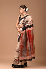 Load image into Gallery viewer, PAHELI JAIPUR Chanderi Silk Saree for Women with Blouse Piece Hand Block Print
