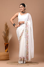 PAHELI JAIPUR Women's Khadi Cotton Saree For Women With Blouse Piece