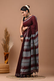 PAHELI JAIPUR Women's Khadi Cotton Saree For Women With Blouse Piece