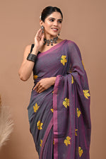 Load image into Gallery viewer, PAHELI JAIPUR Women&#39;s Khadi Cotton Saree For Women With Blouse Piece
